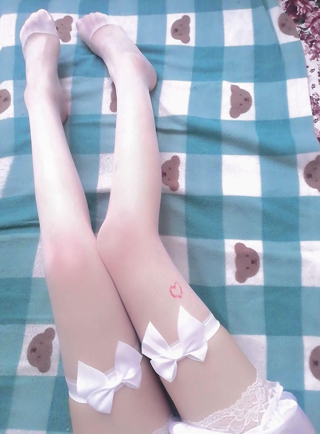 白色时尚蕾丝花边绑腿袜买家秀