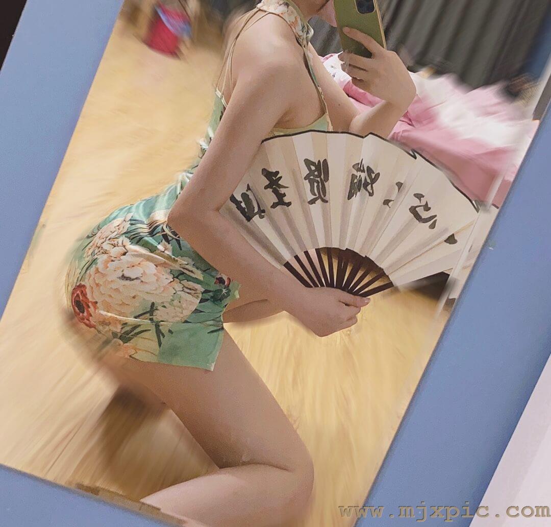 性感复古改良旗袍印花无袖开衩紧身修身连衣裙买家秀