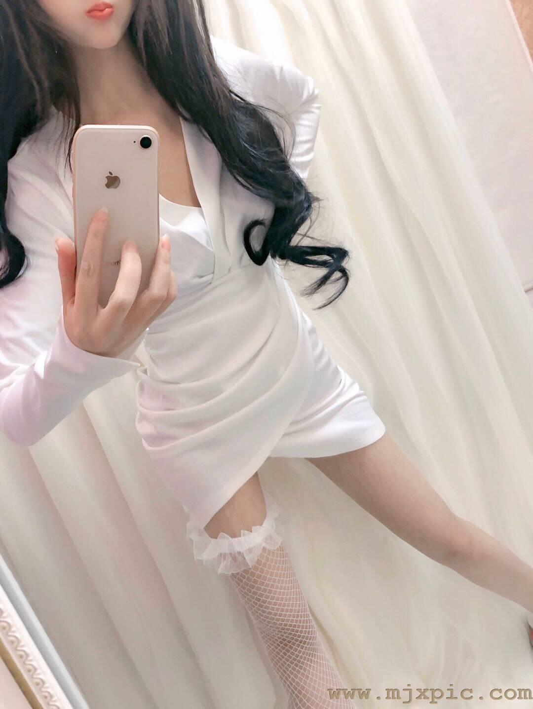 性感JK辣妹蕾丝花边白色长筒过膝袜渔网袜买家秀